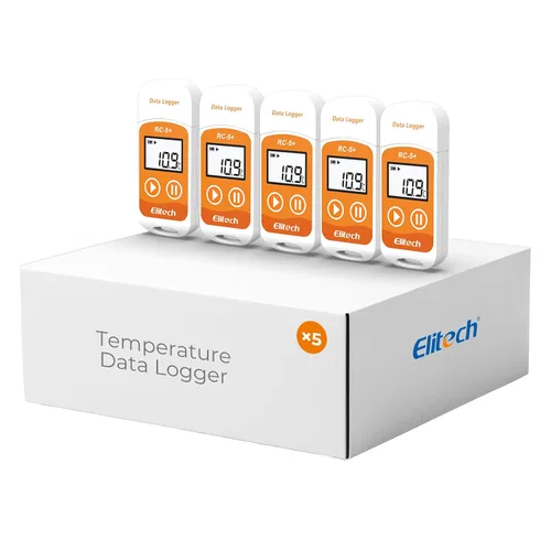 Vista 12 de Elitech RC-5+ Registrador de datos de temperatura USB PDF digital, grabador reutilizable, termómetro para refrigerador, 32000 puntos de alta
