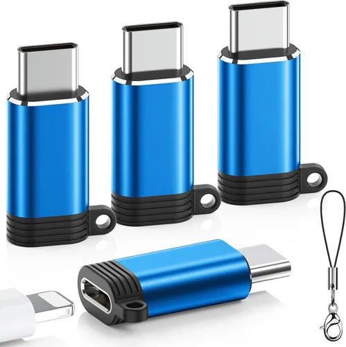 Vista 10 de Paquete de 4 adaptadores Lightning a USB C para iPhone 15/16 Pro Max/Plus, Samsung S24, iPad Air, carga rápida y transferencia de datos, cable