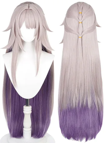 Vista 9 de Obanai - Peluca corta para cosplay, pelucas de guerrero anime de demonio Negro Obanai