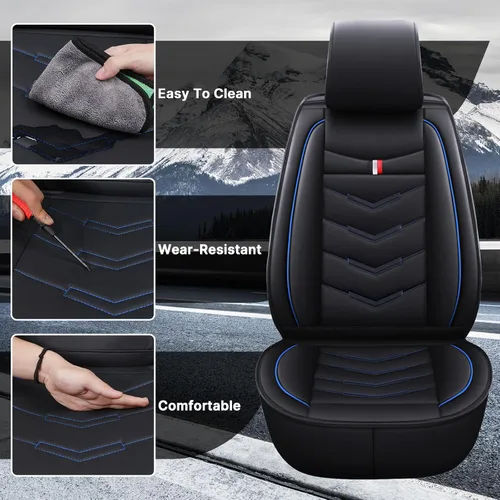 Vista 3 de Funda de asiento de auto de 2 asientos para Dodge Challenger 2000-2023, funda de cojín duradera, resistente al desgaste, impermeable, transpirable