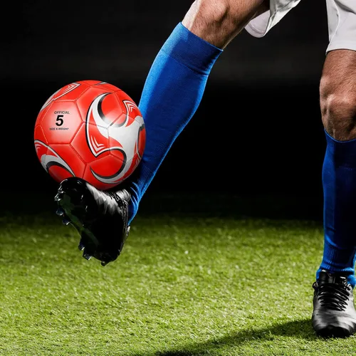 Vista 6 de Wettarn 24 pelotas de fútbol con bomba de tamaño 4/5 desinfladas cosidas a máquina, pelotas de fútbol deportivas a granel para exteriores