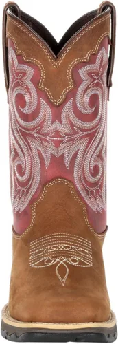 Vista 6 de Durango Bota Rebel de 10" para Mujer Briar marrón y rojo oxidado.