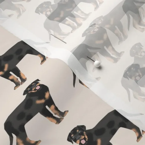 Vista 5 de Tela Spoonflower – Rottweiler Perros Arena Rottweilers Mascotas Mascotas Neutral Cachorro Negro Retrato Impreso en Tela de Gasa por The Yard – Coser