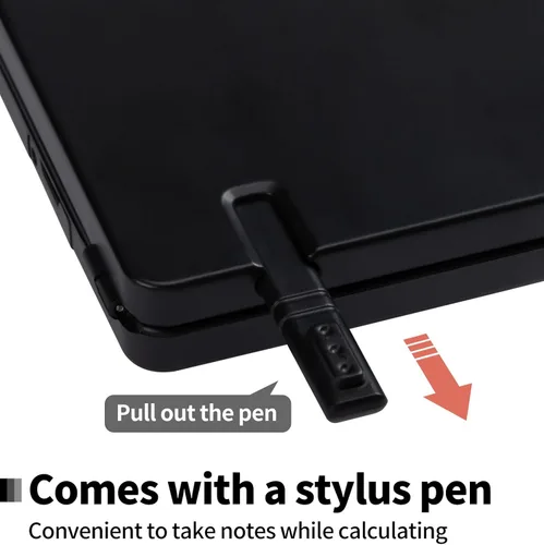 Vista 4 de Calculadora básica portátil de escritorio, mini calculadoras pequeñas con bloc de notas de escritura y lápiz capacitivo, más ligera y portátil, Negro