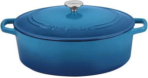 Vista 3 de Cuisinart Freidora de pollo de hierro fundido de 12 pulgadas con tapa, capacidad de 4.5 cuartos de galón, interior esmaltado de porcelana, apta