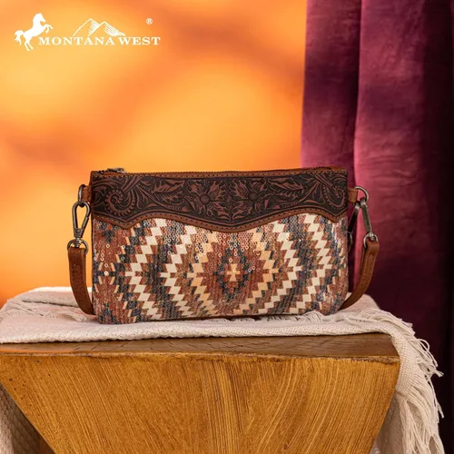 Vista 2 de Montana West Bolso bandolera estilo vaquero para mujer