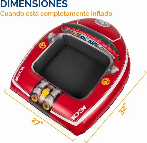 Vista 3 de Swimways Nickelodeon Paw Patrol Marshall - Vehículo acuático inflable para niños a partir de 3 años