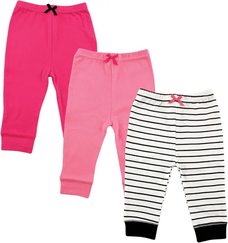 Vista 7 de Luvable Friends Pantalones de algodón para bebé niño Rayas negras paquete de 4