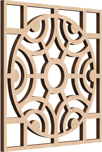 Vista 13 de Walton Paneles de pared decorativos de madera con calado, pequeños, 11 3/8 pulgadas de ancho x 11 3/8 pulgadas de alto x 1/4 pulgadas de alto, nogal