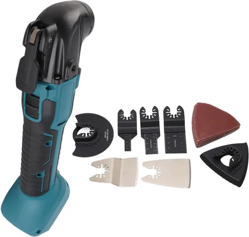 Vista 3 de Kit de herramientas oscilantes, multiherramienta de 6000-20000RPM con ángulo de giro ajustable, construcción de ABS, control de velocidad versátil