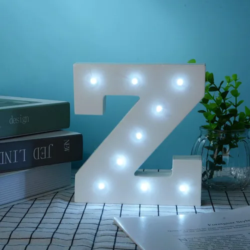 Vista 90 de Ulalaza Letrero de luz LED en blanco y negro, 2 letras AA alimentadas por batería para boda, fiesta de cumpleaños, lámpara de Navidad, luz nocturna