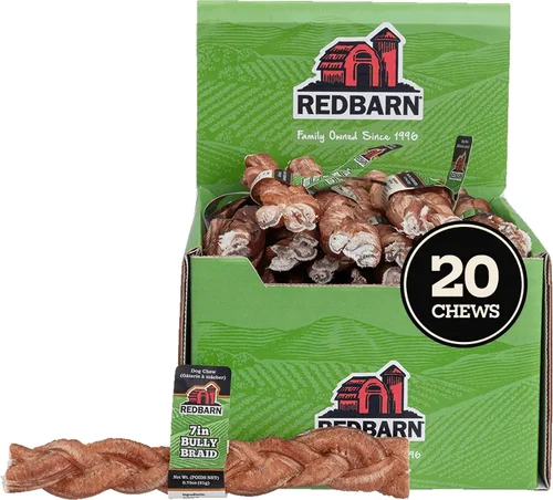 Vista 20 de Redbarn Palos de Bully Trenzados de 5 pulgadas Golosinas para Perros, masticable de 5 pulgadas, caja de 30