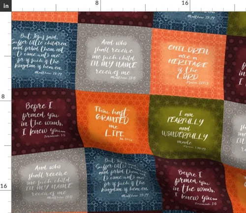 Vista 2 de Spoonflower Tela Versículo de la Biblia Wholecloth Cheater on Petal