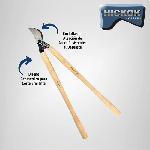 Vista 3 de Hickok Podadora de Árboles de Servicio Pesado – Cortador de Ramas de Árboles de 30" de Largo Alcance con Mangos de Madera de Hickory Herramienta