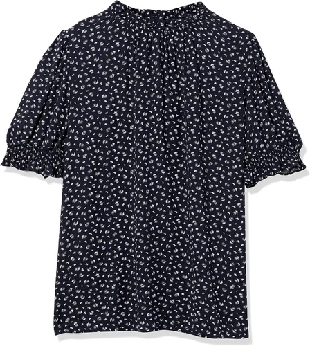 Vista 6 de Tienda Essentials Camisa de sarga fluida para mujer con detalle de bata de manga corta