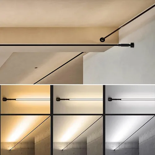 Vista 7 de Skyline - Tira de luz de acero lineal, lámpara de pared lineal, decoración familiar, barra de acero, barra de pasillo, longitud de bricolaje, corte