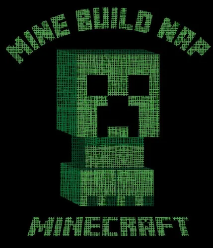 Vista 2 de Minecraft - Camiseta con diseño de videojuegos, color negro, Negro