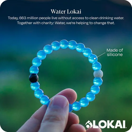 Vista 2 de Lokai - Pulseras de cuentas de silicona, colección The Cause, apoya la concientización por el cáncer de mama, la diabetes, el autismo, el alzheimer