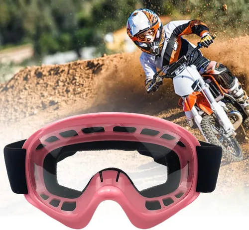 Vista 7 de Gafas de Dirt Bike para Niños Resistentes a Impactos Ajustables para Jóvenes ATV Motocicleta Todoterreno Conducción Motocross Carreras Ciclismo Negro