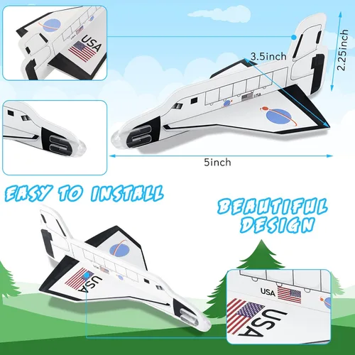 Vista 2 de Lewtemi Juego de 36 planeadores, juguetes de transporte espacial, juguetes voladores para niños y niñas, planeador de avión de espuma para recuerdos