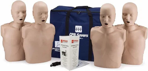 Vista 7 de CPR Savers Prestan - Maniquí profesional de entrenamiento de RCP con monitor de retroalimentación AHA 2019 y protectores faciales