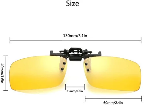 Vista 4 de ZYZH 2x Polarized Clip On Sunglasses Flip Up Fit Over Night Vision Glasses Anti Glare Men Women Driving Sports with Box