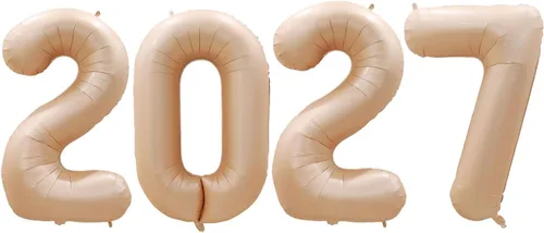 Vista 22 de GOER Globos de papel de aluminio 2026 para fiesta de Año Nuevo, suministros de fiesta, decoraciones de graduación (negro, 16 pulgadas)