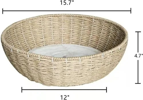 Vista 8 de SHENGOCASE Cat Tower Tree - Accesorios de repuesto para árbol de mesa, cesta de mimbre tejida a mano con cojín suave (1 unidad)
