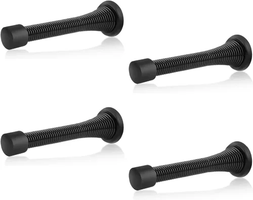 Vista 35 de HOMOTEK Paquete de 1 tope de puerta de resorte con parachoques de goma de 3-1/8", resorte flexible de servicio pesado, tope de puerta de pared