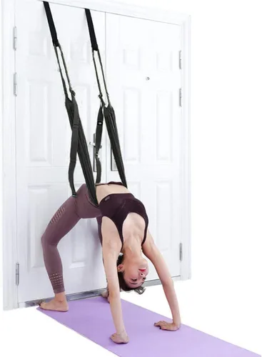 Vista 8 de Correa de estiramiento de yoga, fitness, estirador de piernas ajustable, entrenador de asistencia para flexión de espalda, mejora la flexibilidad