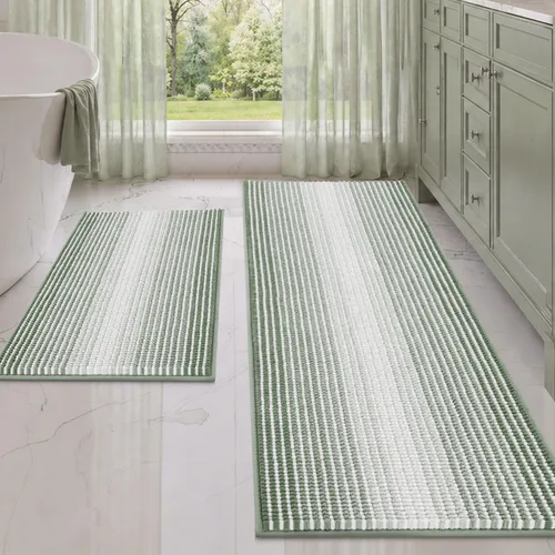 Vista 91 de BSICPRO Tapetes de baño de felpilla, 20 x 32 pulgadas, antideslizantes, absorbentes, suaves, peludos, para baño, lavables a máquina (salvia)