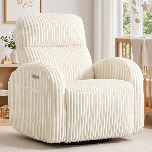 Vista 14 de Silla reclinable mecedora giratoria eléctrica, silla reclinable Gris Liight