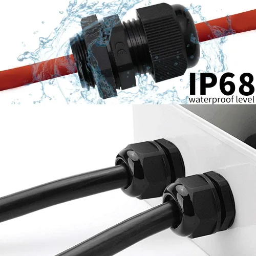 Vista 3 de MAKERELE NPT de 1" Conector de Glándula de Cable Agarre de Cordón Protectores de Alambre de Nylon Plástico Impermeables