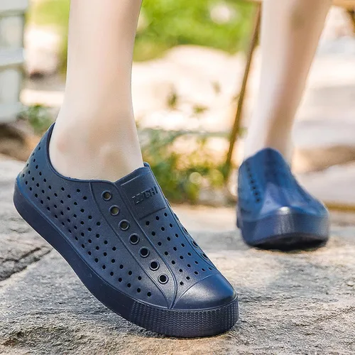 Vista 5 de FLIOZY Zuecos de jardín impermeables para hombres y mujeres, zapatos ligeros y transpirables de EVA sin cordones, cómodos y antideslizantes, calzado