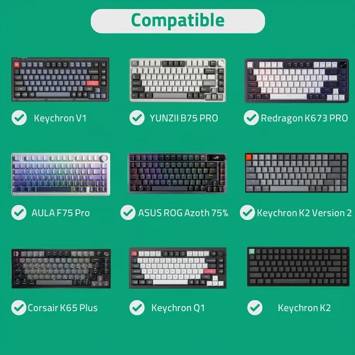 Vista 4 de GEEKRIA Estuche de transporte combinado de teclado y mouse con 75 %, compatible con AULA F75 Pro/S75 PRO, Keychron K2 versión 2/Q1 HE, ASUS ROG