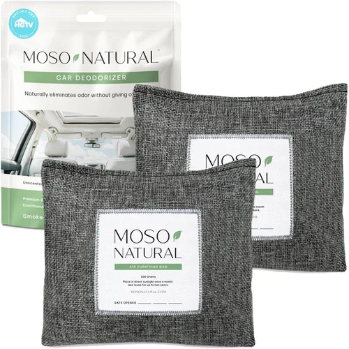 Vista 9 de Moso Natural Ambientador y desodorante para automóvil, absorbente de olores de carbón de bambú de larga duración, eliminador de olores no tóxico