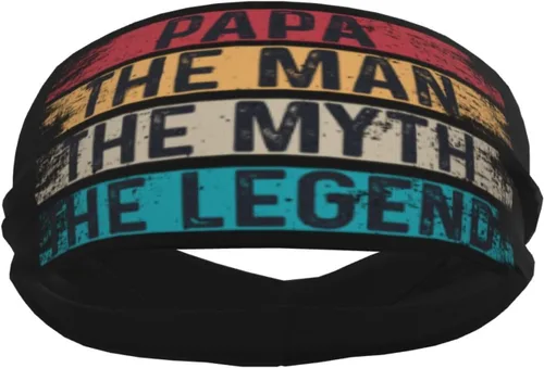 Vista 4 de Papa The Man The Myth The Legend Headband for Men Women Sports Sweatband for Fitness Exercise Moisture Wicking Running Yoga Hairbands