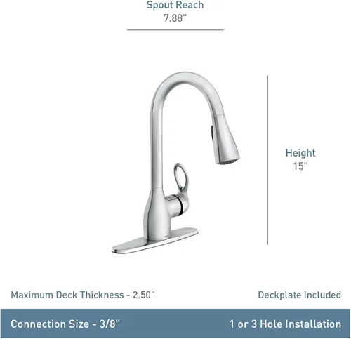 Vista 6 de Moen CA87011SRS Touch-on-Kitchen-Sink-grifos, resistente al punto inoxidable