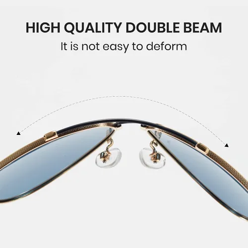 Vista 4 de Cyxus Gafas de sol polarizadas de aviador para hombre, lentes de espejo clásicos, protección UV