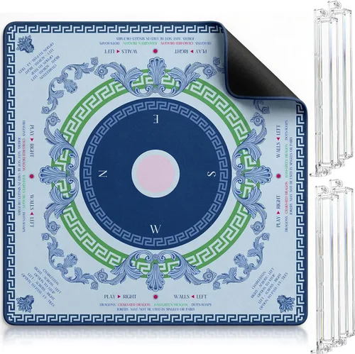 Vista 11 de American Mahjong Mat and Racks Set: 31.5" x 31.5" Neopreno impermeable Ciervo azul