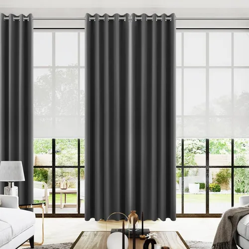 Vista 80 de KOUFALL Cortinas de Baño Aqua para Ventana, Juego de 2 Paneles Decoración Costera Cortinas Cortas Opacas para Ventana Pequeña de Cocina Puerta
