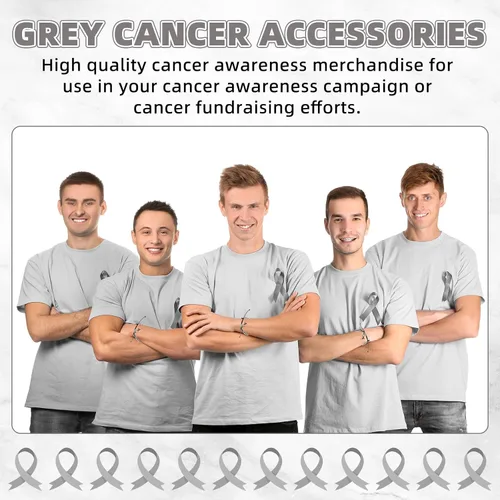 Vista 6 de Huquary 50 pulseras trenzadas de cinta rosa con colgante ajustable para el cáncer de mama, accesorios de regalo para el cáncer de mama, 50