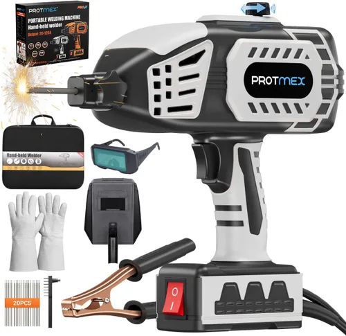 Vista 11 de Soldador portátil de mano, máquina de soldadura portátil de 110 V, inversor IGBT con 5 corrientes ajustables, pistola soldadora ARC se adapta a