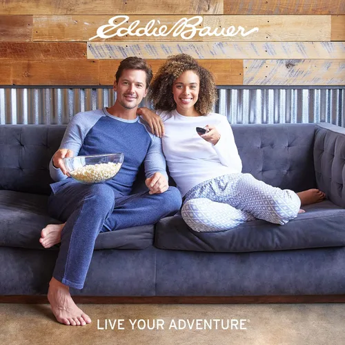 Vista 7 de Eddie Bauer Conjunto de pijama para hombre 4 piezas pantalones deportivos y pantalones cortos de descanso pijama 100 algodón para hombre S-XXL