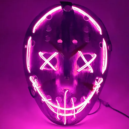 Vista 6 de ZLIXING Jason Costume Mask Led Purge Mask Light up Scary Halloween Costumes Mask for Men Women Adults Kids