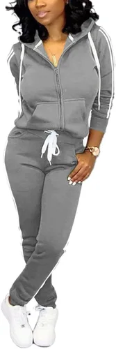 Vista 14 de TOPSRANI - Trajes deportivos de dos piezas para mujer, sudaderas casuales, traje deportivo liso, conjunto de pantalones de sudadera para trotar