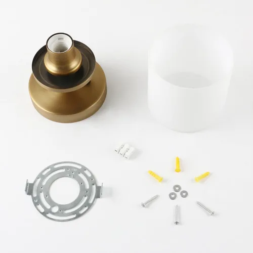Vista 9 de Pathson Lámpara de techo moderna con pantalla de vidrio blanco, lámpara de techo semiempotrada de 1 luz para pasillo, loft, cocina, bar Antiguo