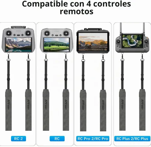 Vista 3 de FPVtosky Cordón para DJI RC 2 y RC y RC Pro 2, correa de cuello RC, cuero suave compatible con accesorios de mando a distancia DJI