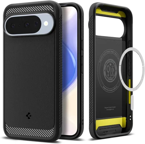 Vista 9 de Spigen Funda para Pixel 9a, Rugged Armor MagFit (2025) [compatible con accesorios MagSafe] - Negro mate