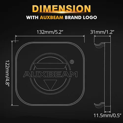 Vista 3 de Auxbeam XP-Ultra - Paquete de luces LED de 5 pulgadas con cubiertas protectoras negras, luces ámbar DRL para todo terreno, luz de zanja de doble